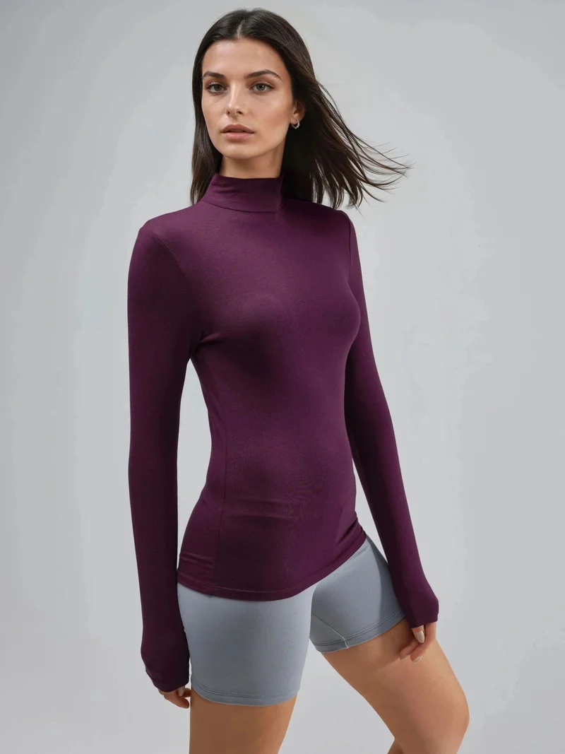 بوسيم BUSEM Slim Fit Half Turtleneck Blouse